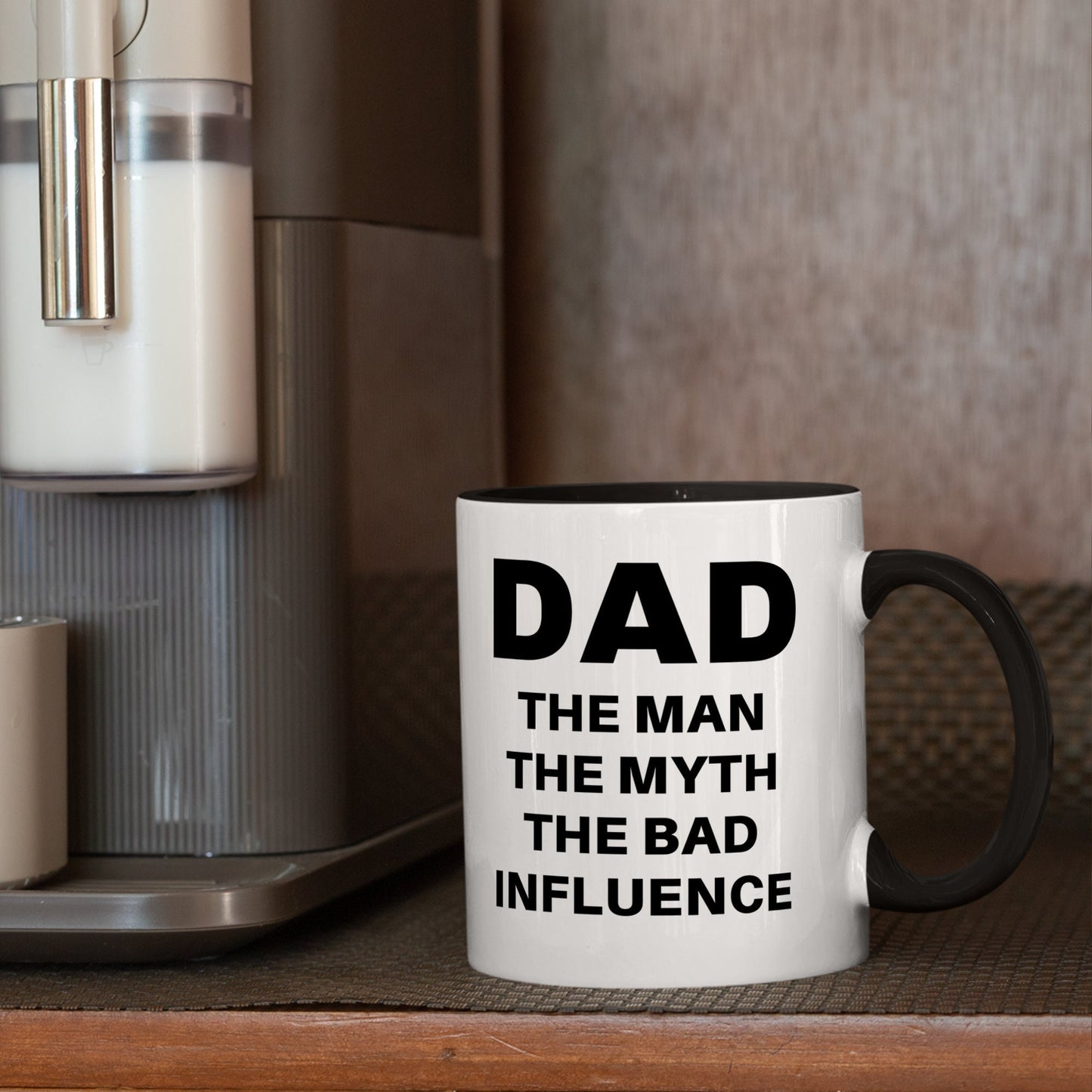 The Man The Myth The Bad Influence - Bold Mug: Funny Father's Day Gift, Humorous Coffee Mug for Dad, Birthday Gift for Dad