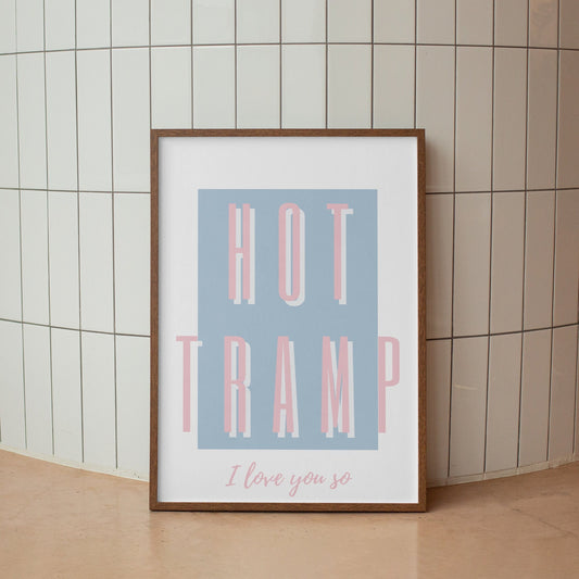 Hot Tramp - Baby Blue Poster: Rebel Rebel David Bowie Inspired Print, Retro Wall Art, Quote Poster, 70s Home Decor, Lyric Art, Music Lover