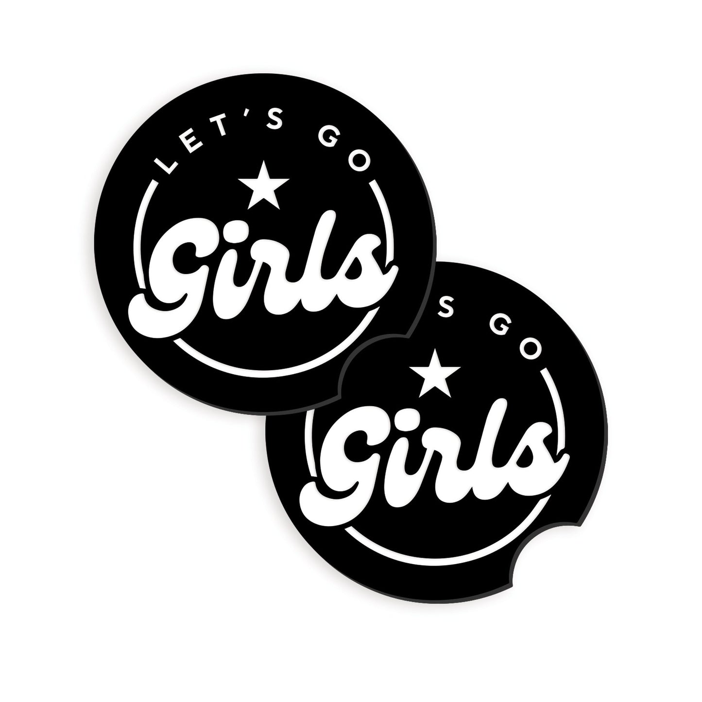 Let's Go Girls - Retro Star Car Coaster Set: Girly Car Accessory, Cowgirl Vibes Cup Holder Insert, Aesthetic Car Interior, Cute Gift For Her