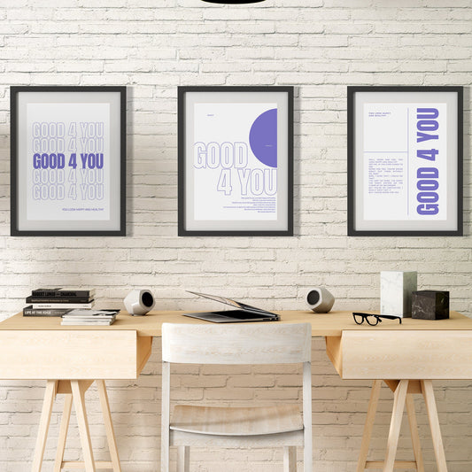 Good 4 You Typography Posters: Olivia Rodrigo Song-Inspired Gloss Print, Quote Poster, Home Decor, Lyric Art, Music Lover, Purple Themed
