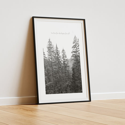 Hope Of It All - Forrest Poster: Taylor Swift Song-Inspired Gloss Print, August Quote Poster, Folklore Home Decor, Music Lover Gift