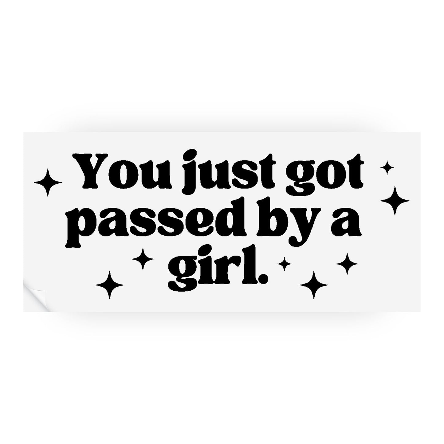 Passed By A Girl - Stars: Girly Car Sticker, Cute Car Accessory,  Funny Overtake Bumper Vinyl Decal, Window Sticker, Quote Sticker For Her