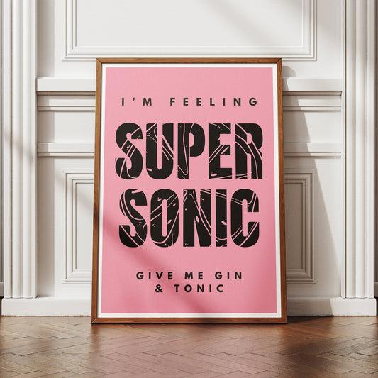 Supersonic - Pink Slice Poster: Oasis Print, Song-Inspired Print, Iconic Quote Wall Art, Britpop Home Decor, Retro Print, Music Lover