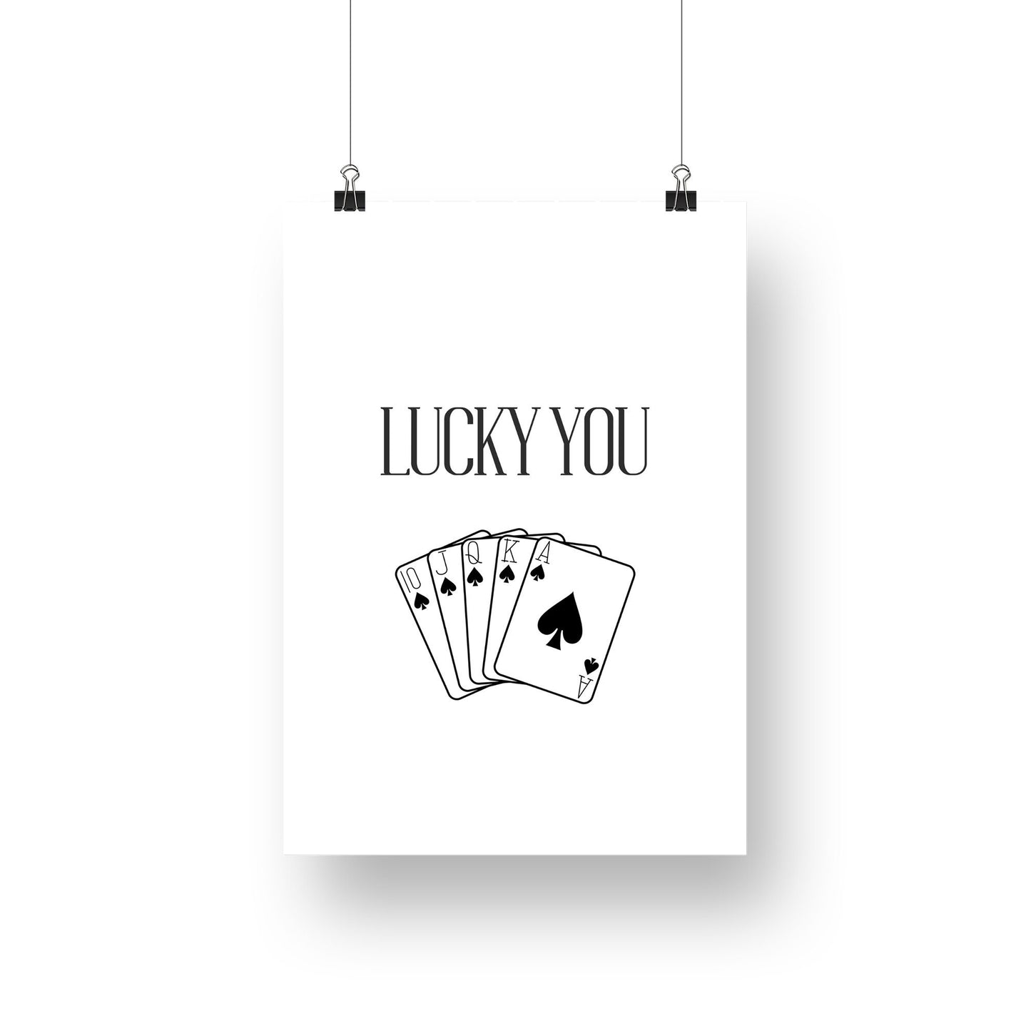 Lucky You - Cards Design Poster, Home Decor, Trendy Wall Art, Bedroom Poster, Living Room Poster, House Wall art, Modern Poster Design