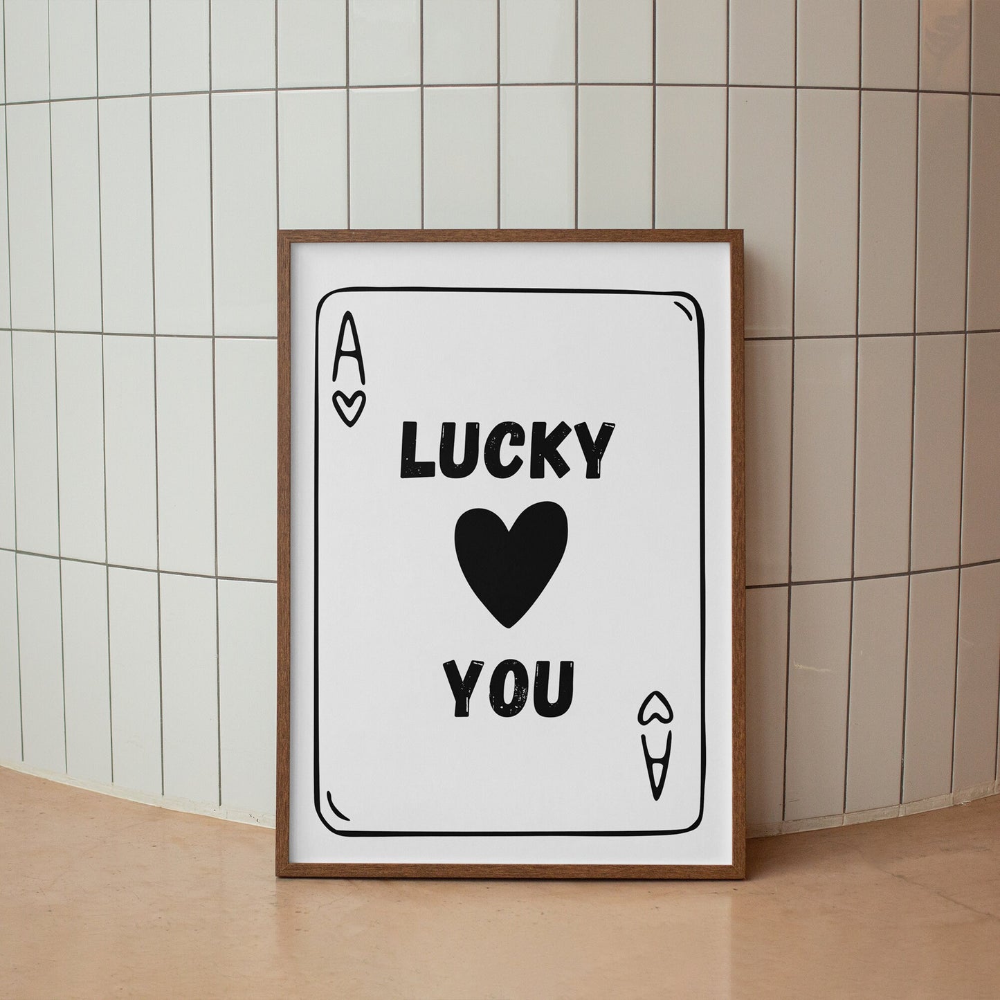 Lucky You - Ace Of Hearts Card Design Poster, Home Decor, Trendy Wall Art, Bedroom Poster, Living Room Poster, Modern Poster Design