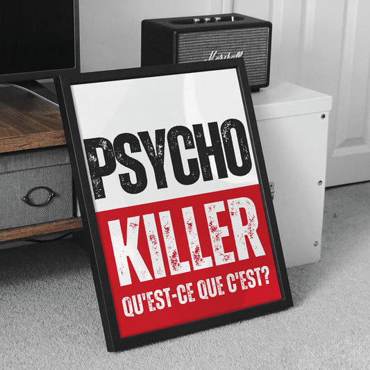 Psycho Killer - Red & Black Print: Talking Heads Lyric Poster, Song-Inspired Wall Art, Iconic Music, Alternative Home Decor, Retro Print