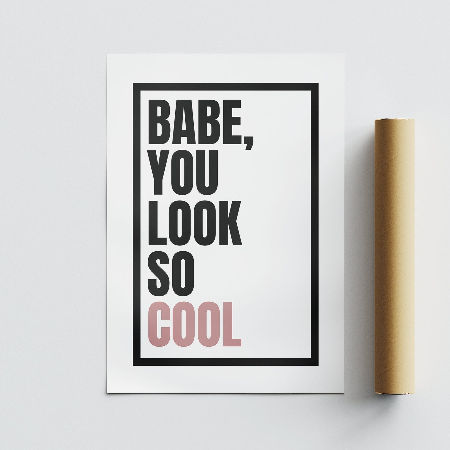 You Look So Cool - Black & Pink Poster: The 1975 Lyrics, Song-Inspired Print, Wall Art Pop Culture, Alternative Home Decor, Music Lover Gift