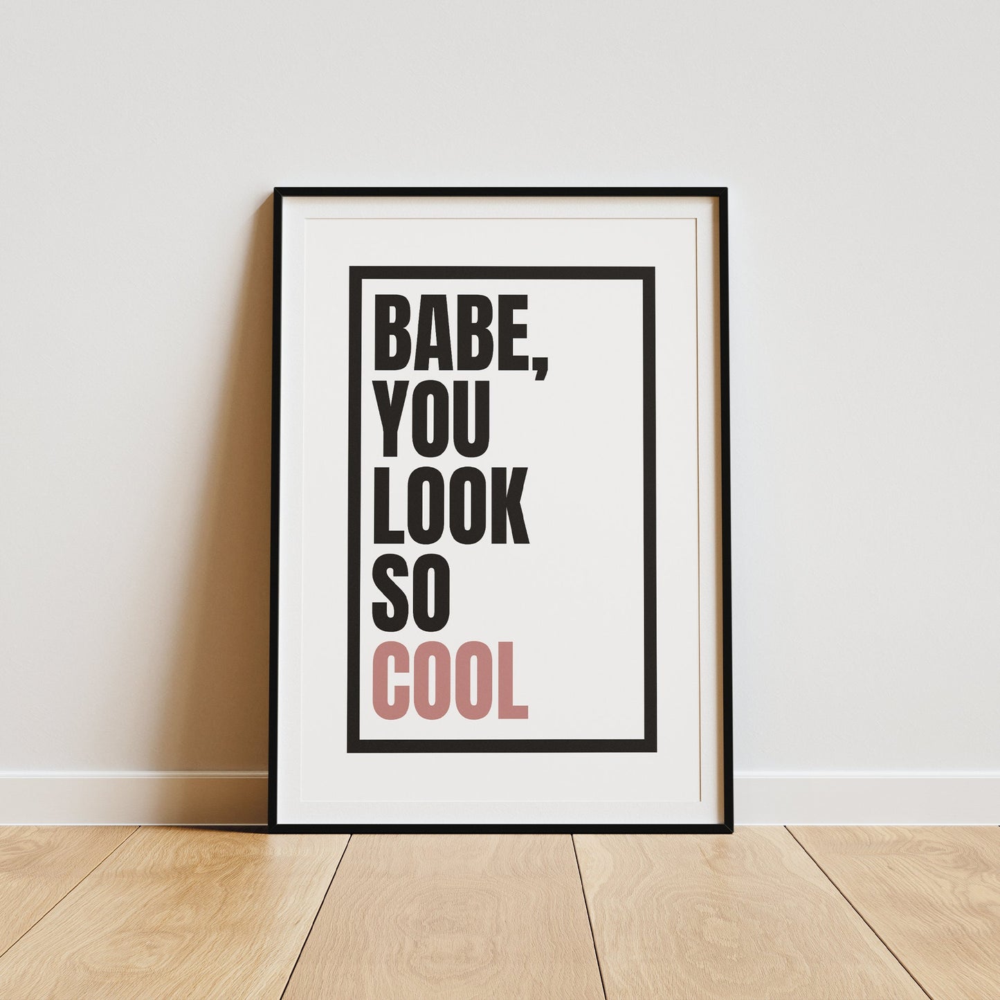 You Look So Cool - Black & Pink Poster: The 1975 Lyrics, Song-Inspired Print, Wall Art Pop Culture, Alternative Home Decor, Music Lover Gift