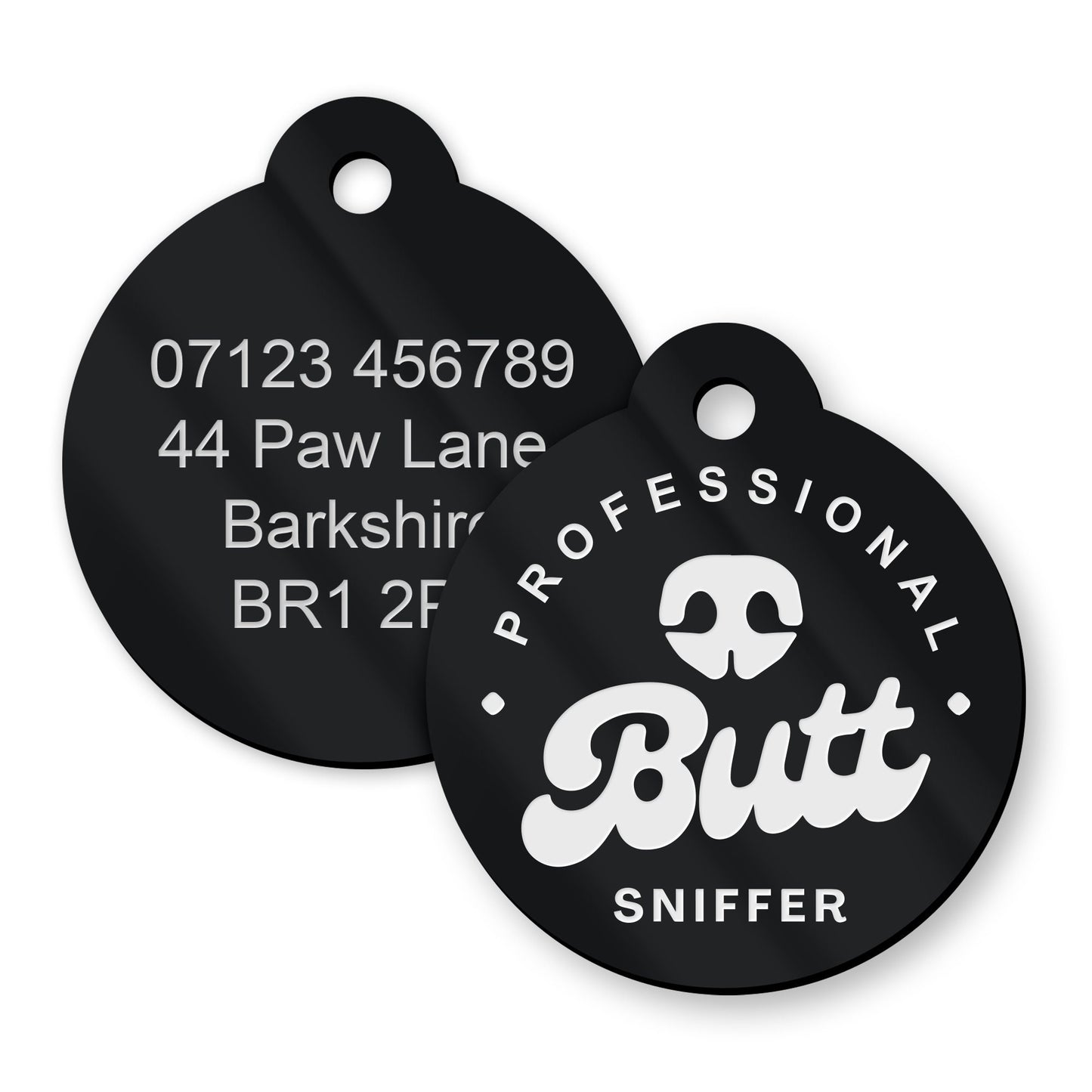 Professional Butt Sniffer - Personalised Dog ID Collar Tag: Funny Custom Pet Safety Accessories, New Pet Essentials, Unique Dog Gift