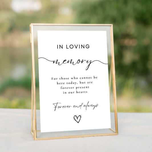In Loving Memory, Wedding Sign, Gentle Reminder, Small Wedding Sign, People Who Have Past Wedding Sign, Remember Loved One's Sign, A5 Sign