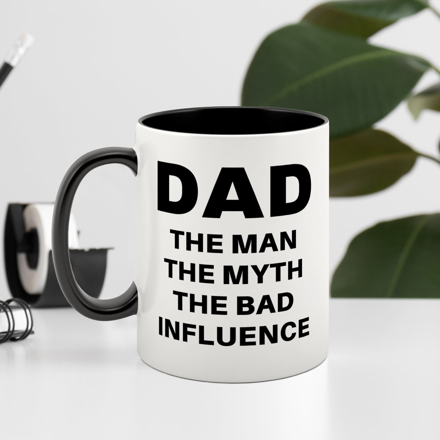 The Man The Myth The Bad Influence - Bold Mug: Funny Father's Day Gift, Humorous Coffee Mug for Dad, Birthday Gift for Dad