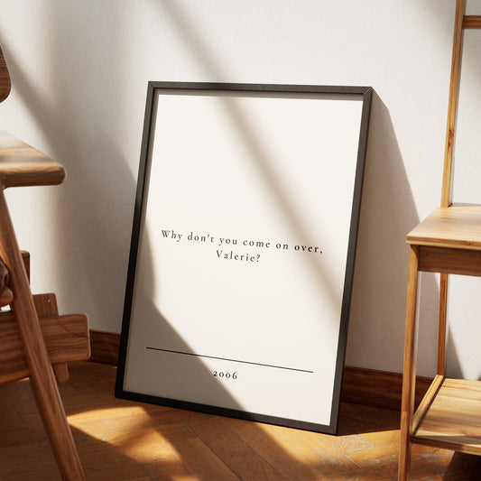 Valerie Subtle text Design Poster - Amy Winehouse Song-Inspired Gloss Print, Quote Poster, Home Decor,  Music Lyric Print, Music Lover