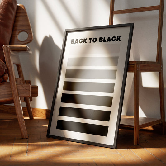 Back To Black Colour Gradient Poster - Amy Winehouse Song-Inspired Gloss Print, Quote Poster, Home Decor,  Music Lyric Print, Music Lover