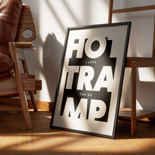 Hot Tramp - Modern Black Poster: Rebel Rebel David Bowie Inspired Print, Retro Wall Art, Quote Poster, 70s Home Decor Lyric Art, Music Lover