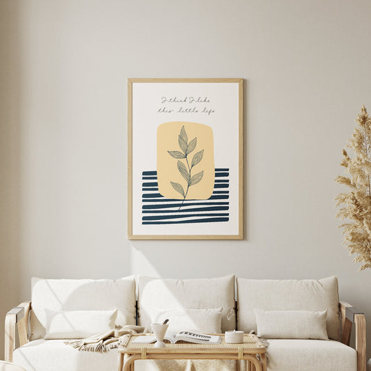 I Like This Little Life Abstract Line Art Poster: Modern Art, Home Decor, Trendy Wall Art - Aesthetic Print, Bedroom, Entry Way, Living Room
