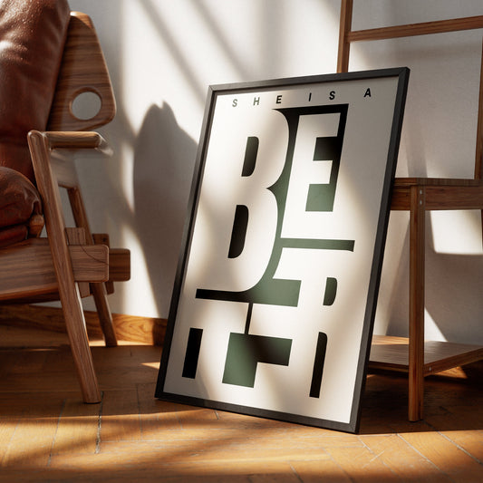 She Is A Belter - Block Poster: Gerry Cinnamon Inspired Poster, Bold Typography Wall Art, Scottish Music Print, Lyric Poster, Home Decor