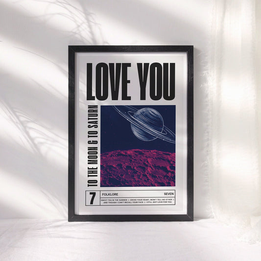 To The Moon & To Saturn - Editorial Poster: Taylor Swift Song-Inspired Print, Seven Quote Poster, Folklore Era Home Decor, Music Lover Gift