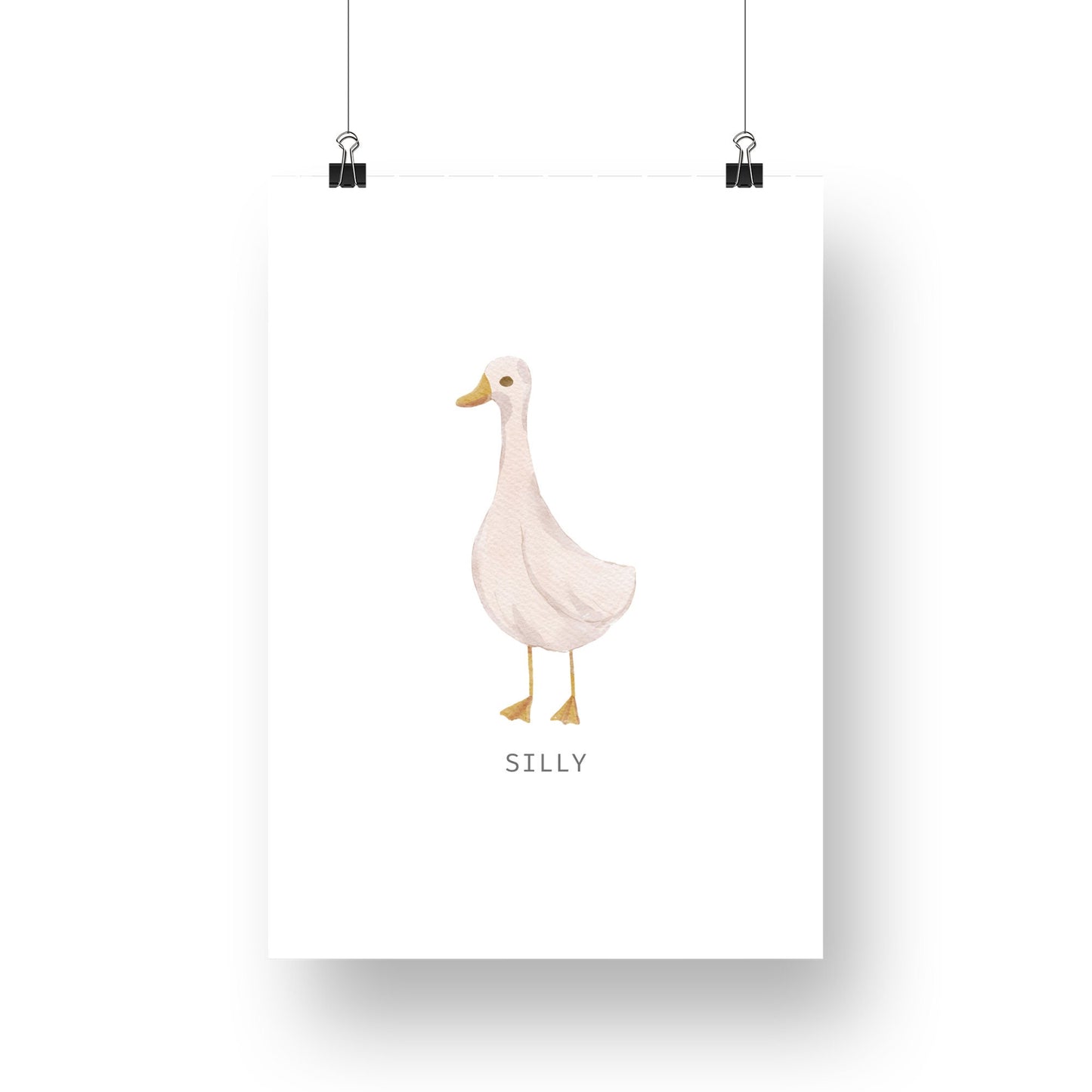 Silly Goose Wall Art, Standing Goose Design, Bedroom Poster, Funny Home Decor, Trendy Wall Art, Modern Design, Silly Animal Prints