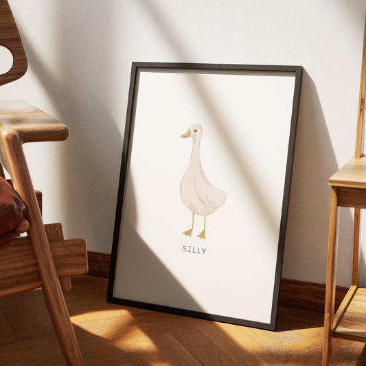 Silly Goose Wall Art, Standing Goose Design, Bedroom Poster, Funny Home Decor, Trendy Wall Art, Modern Design, Silly Animal Prints