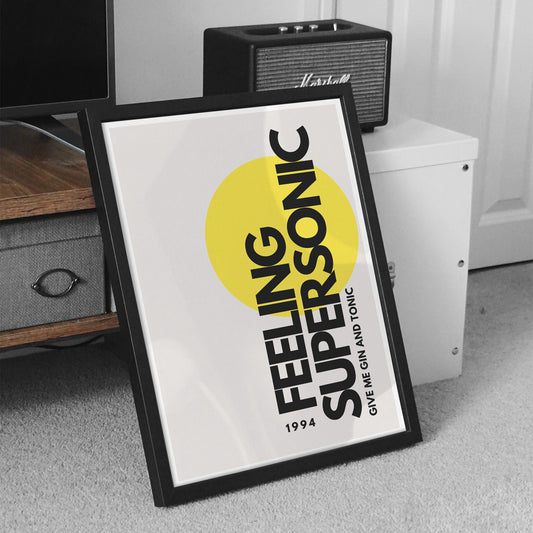 Supersonic - Industrial Poster: Oasis Print, Song-Inspired Print, Iconic Quote Wall Art, Britpop Home Decor, Retro Print, Music Lover