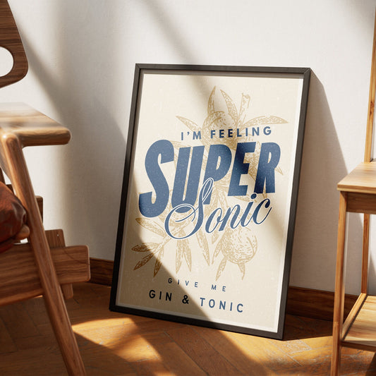 Supersonic - Risograph Style Poster: Oasis Print, Song-Inspired Print, Iconic Quote Wall Art, Britpop Home Decor, Retro Print, Music Lover