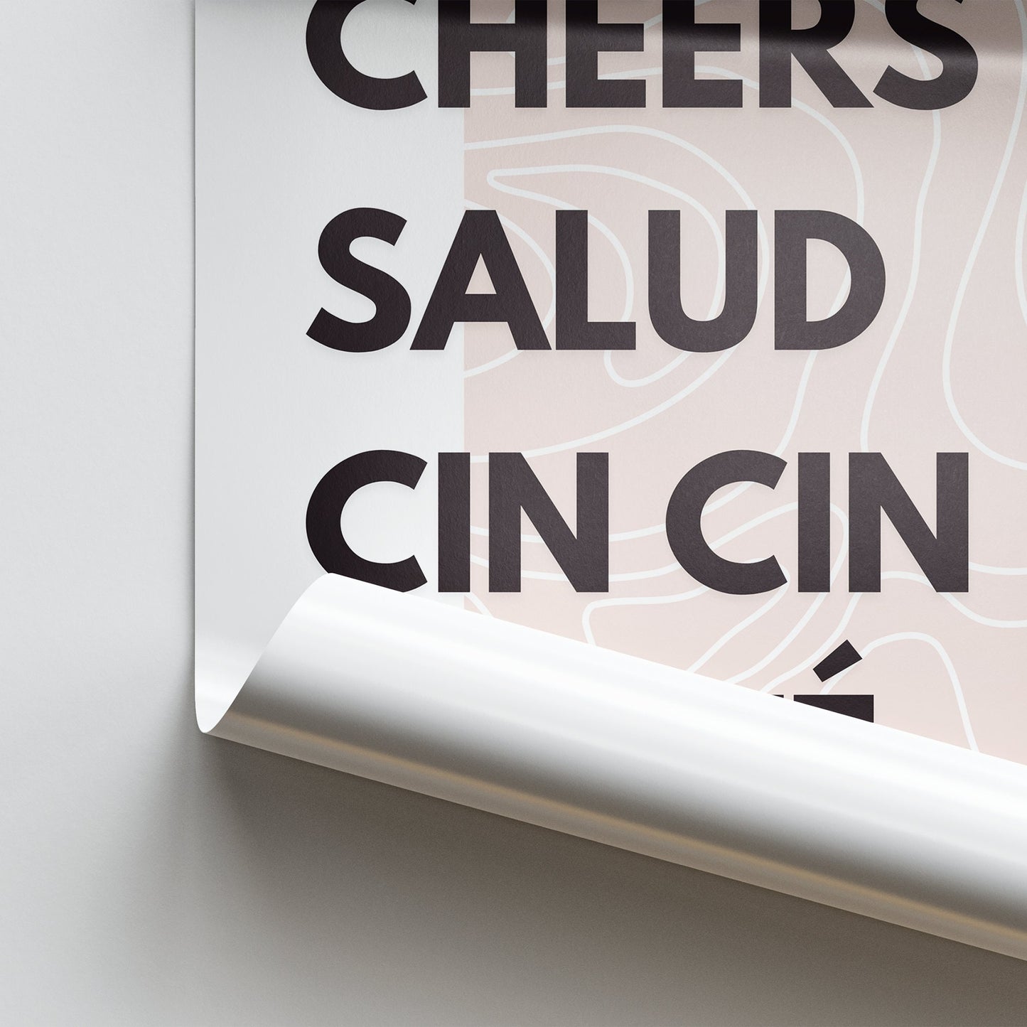 Cheers - Classic Print: Cool Language Quote Wall Art, Toast Poster, Modern Home Decor, Typography Print, Home Bar or Kitchen Decor