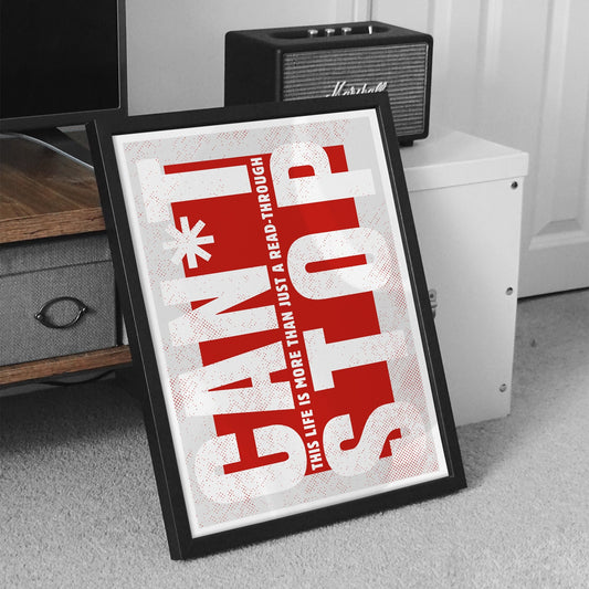 Can't Stop - Red Texture Poster: RHCP Song-Inspired Print, Home Decor, Iconic Lyric Print, Quote, Music Lover Wall Art, Rock Band Posters