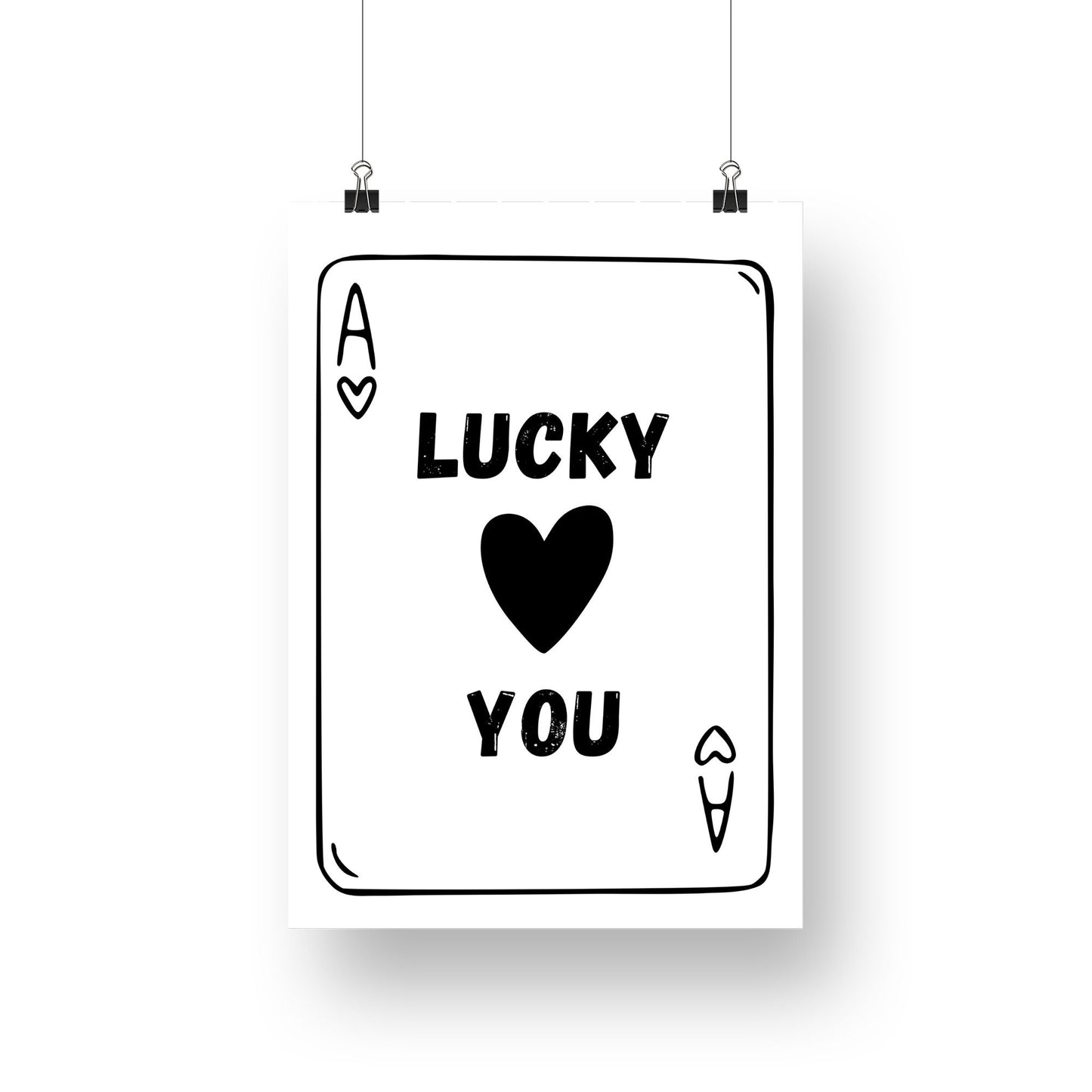 Lucky You - Ace Of Hearts Card Design Poster, Home Decor, Trendy Wall Art, Bedroom Poster, Living Room Poster, Modern Poster Design