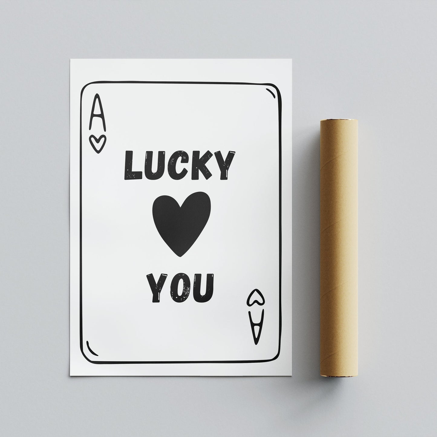 Lucky You - Ace Of Hearts Card Design Poster, Home Decor, Trendy Wall Art, Bedroom Poster, Living Room Poster, Modern Poster Design