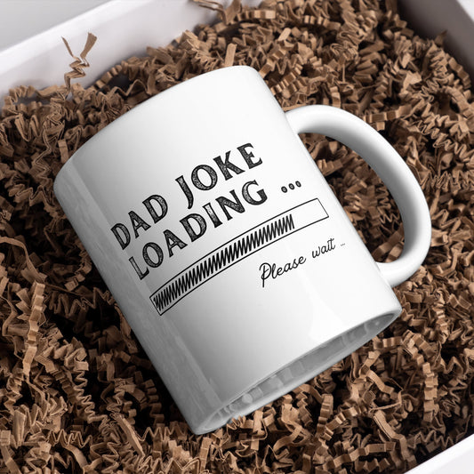Dad Jokes Loading, Please Wait Mug - Retro Design: Unique Gift for Dad, Small Gift For Father's Day, Humour Mug, Perfect Funny Joke Gift