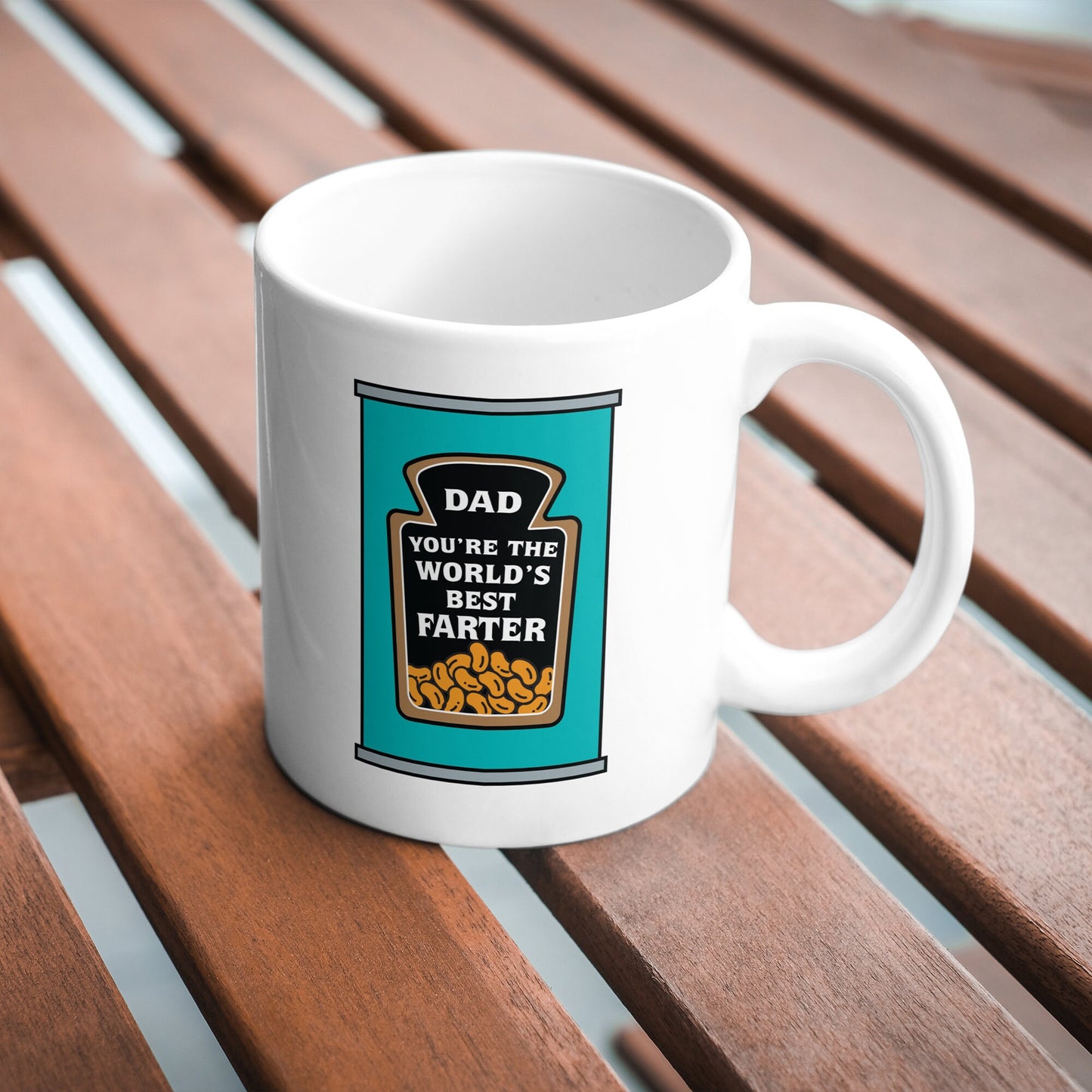 Dad, Worlds Bet Farter - Beans Design Mug: Unique Gift for Dad, Small Gift For Father's Day, Humour Mug, Perfect Funny Joke Gift, Dad's Gift