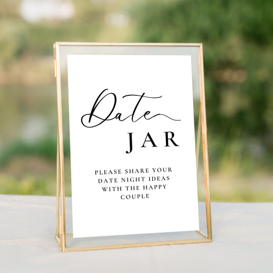 Date Jar, Share Your Date Night Ideas - Wedding Sign, Unique Wedding Idea, Modern Guest Book Idea, A5 Wedding Sign, Small Wedding Idea, Fun