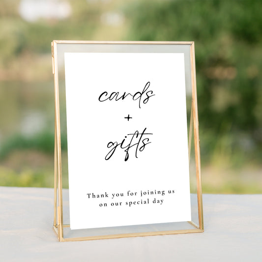 Cards & Gifts - Wedding Sign, Appreciation Sign, Modern Cards and Gifts Sign, Elegant Design, Wedding Decor, Wedding Signs