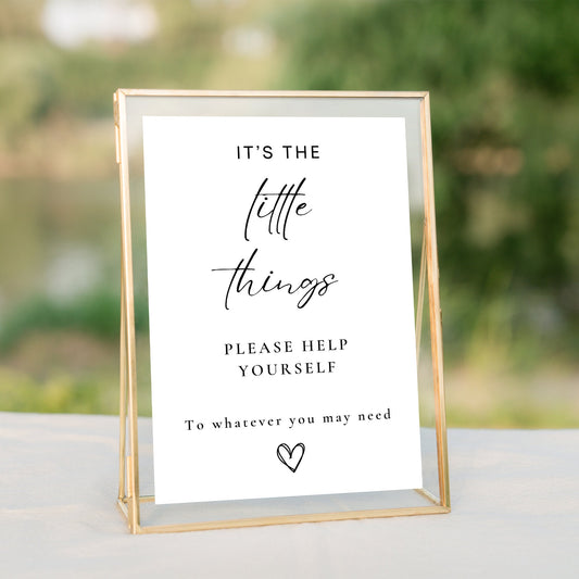 It's The Little Things - Wedding Sign, Help Yourself Sign, Unique Wedding Decor,  A5 Wedding signs, Elegant Wedding Signs