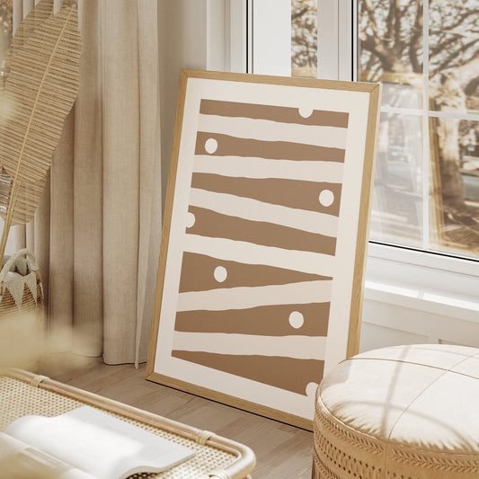 Abstract Lines & Spots Poster: Modern Art, Minimal Home Decor, Trendy Wall Art - Aesthetic Print For Bedroom, Entry Way, Living Room