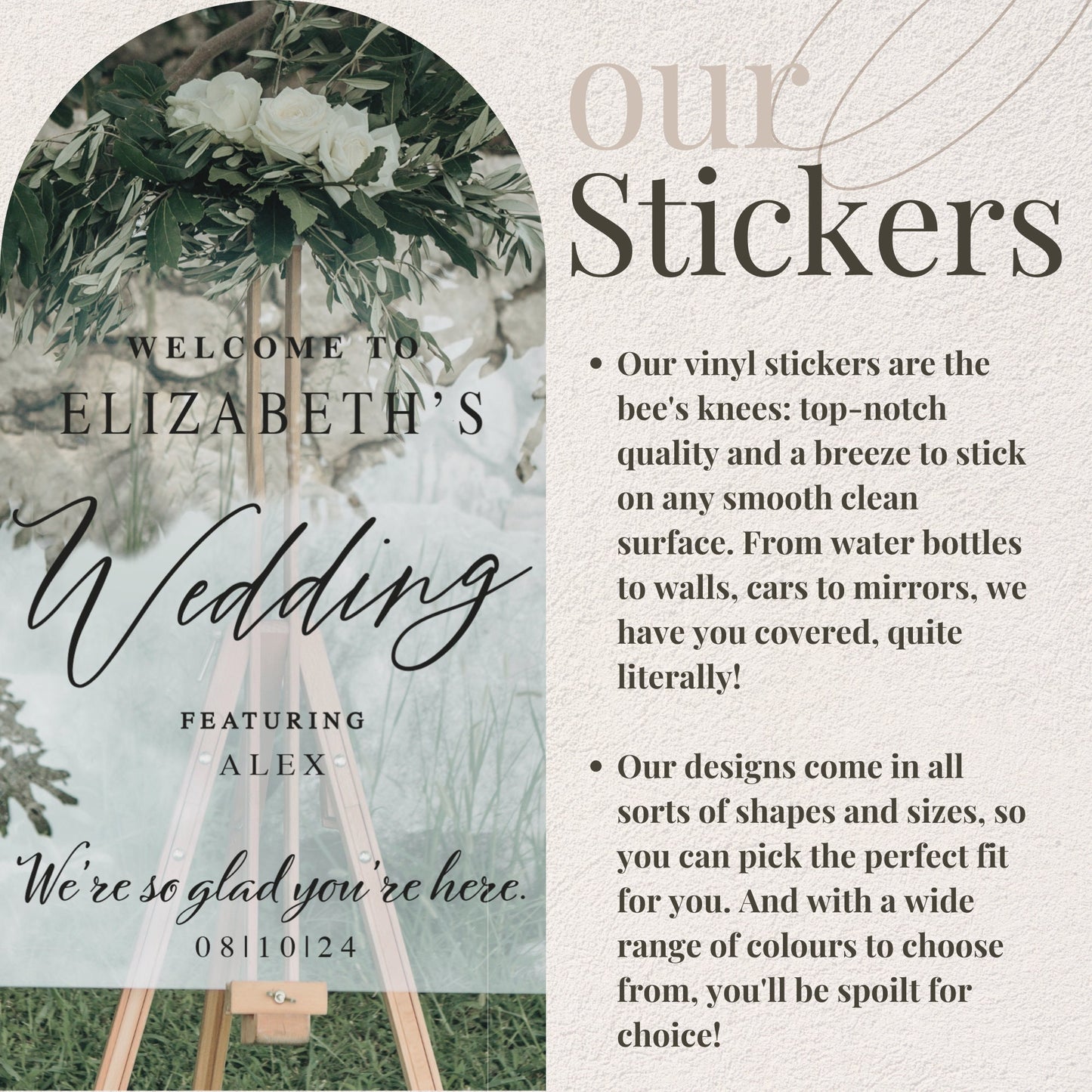 Swiped Right - Retro Mirror Sticker: Custom Decor, Personalised Vinyl Decal For DIY Engagement, Wedding, or Anniversary Party Sign