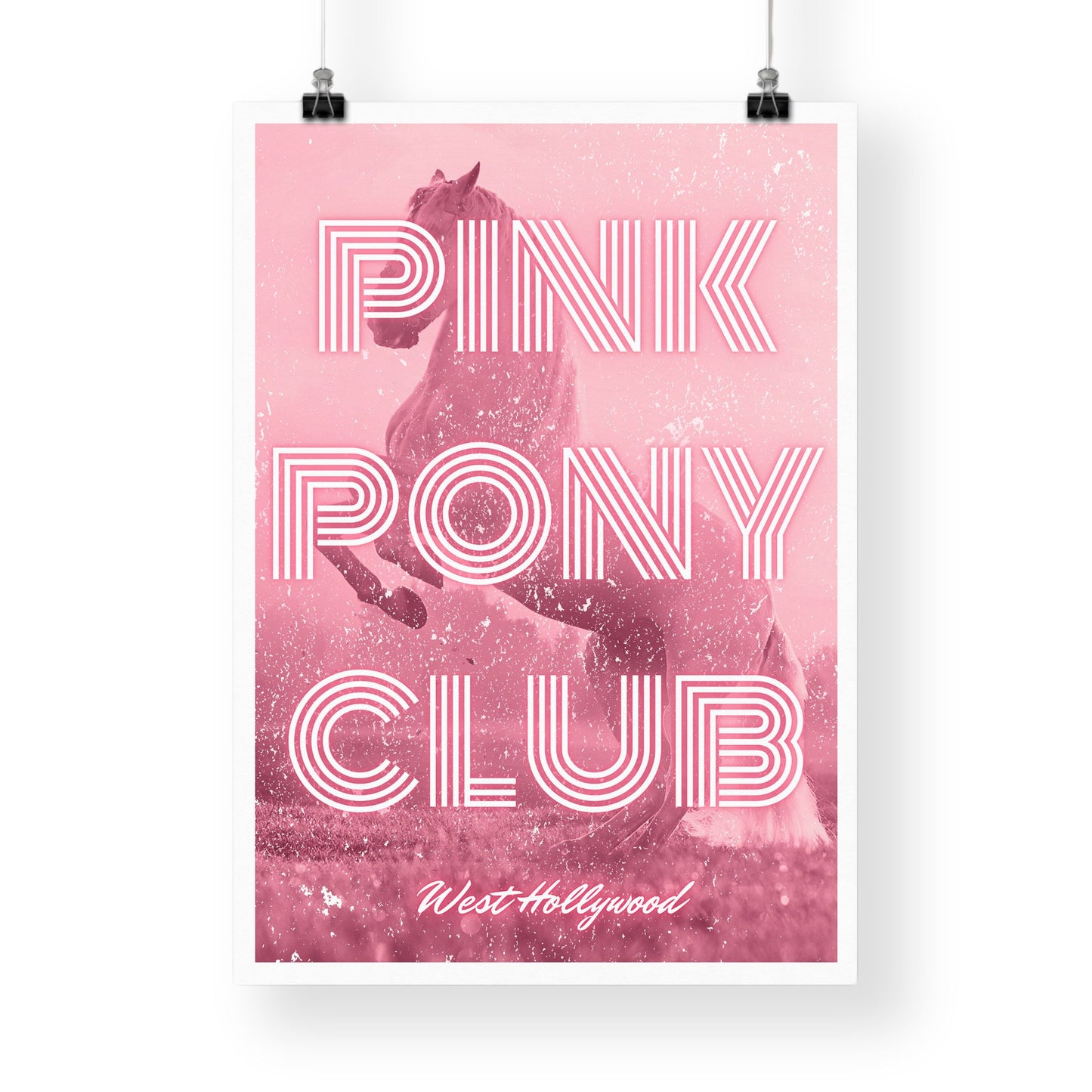 Pink Pony Club - Neon Poster: Chappell Roan Inspired Print, Lyric Wall Art, Music Quote Poster, Hollywood, Queer Home Decor, Y2K Aesthetic