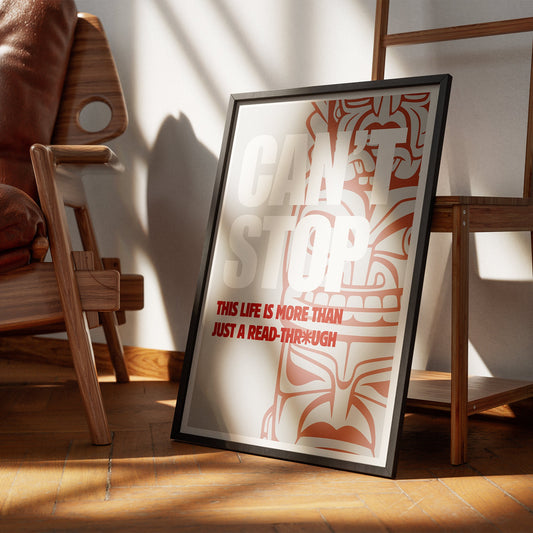 Can't Stop - Red Totem Poster: RHCP Song-Inspired Print, Home Decor, Iconic Lyric Print, Quote, Music Lover Wall Art, Rock Band Posters