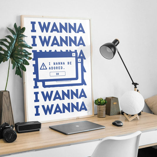 Wanna Be Adored - Pop Up Poster: The Stone Roses Song-Inspired Lyric Print, Alternative Wall Art Print, Iconic Quote, Music Home Decor