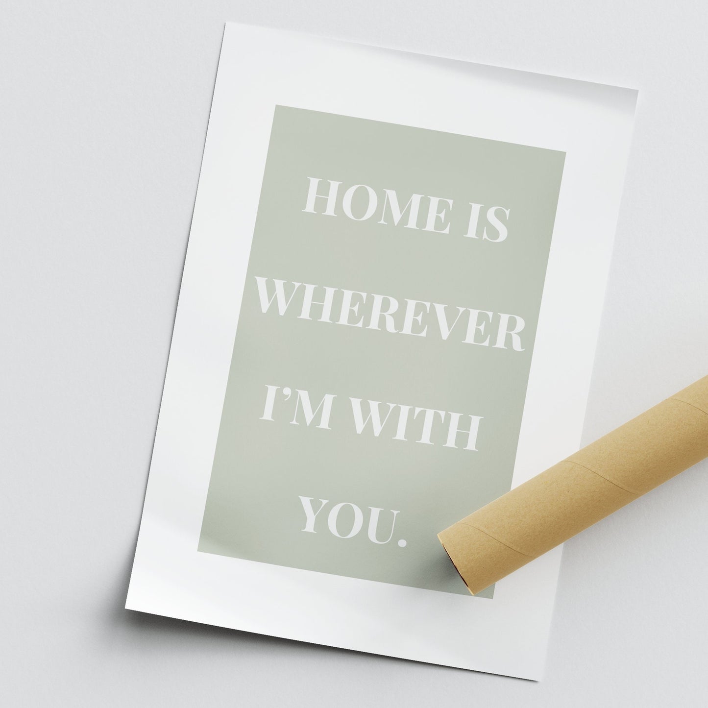 Home is Wherever I'm With You - Minimal Poster: Aesthetic Home Decor, Cute Quote, Bedroom Wall Art, Living Room Poster, Typography Print