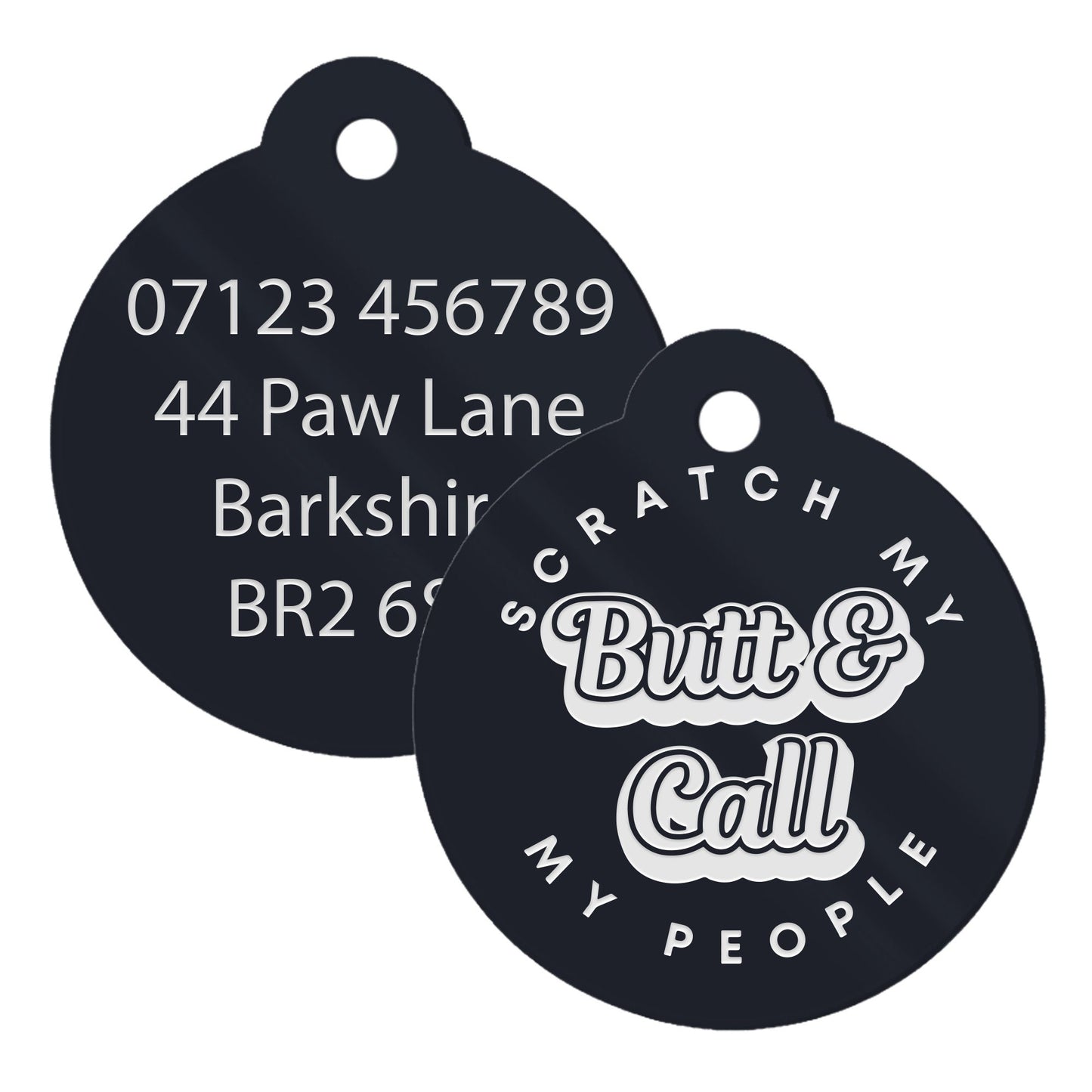Scratch My Butt - Magnolia Dog Tag: Personalised Dog ID Collar Tag, Funny Custom Pet Safety Accessories, New Pet Essentials, Dog Gift