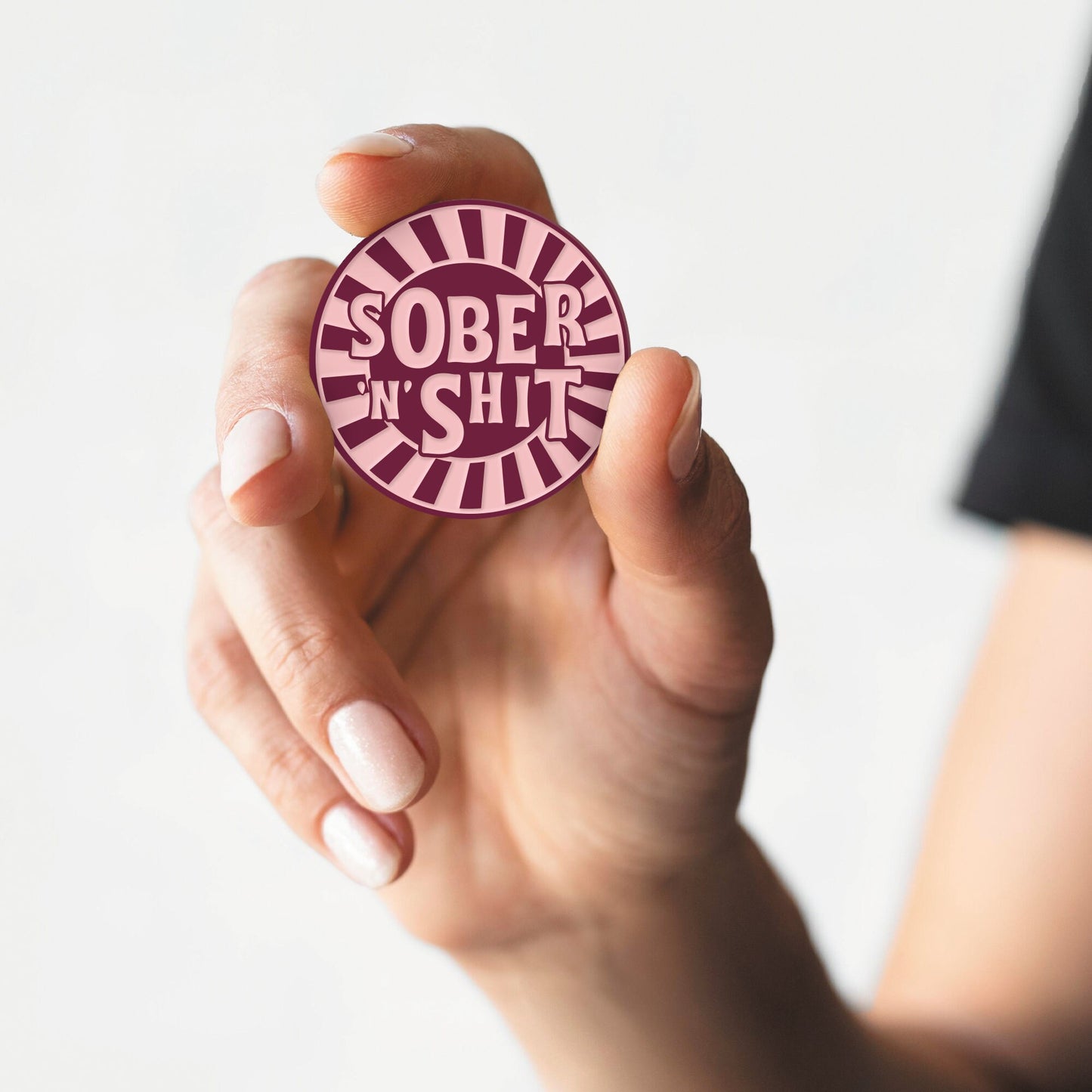 Sober 'n' Shit - Circus Acrylic Sobriety Chip: Customisable Sober Time, Personalised Sobriety Coin, AA Token, Recovery Milestone Gift