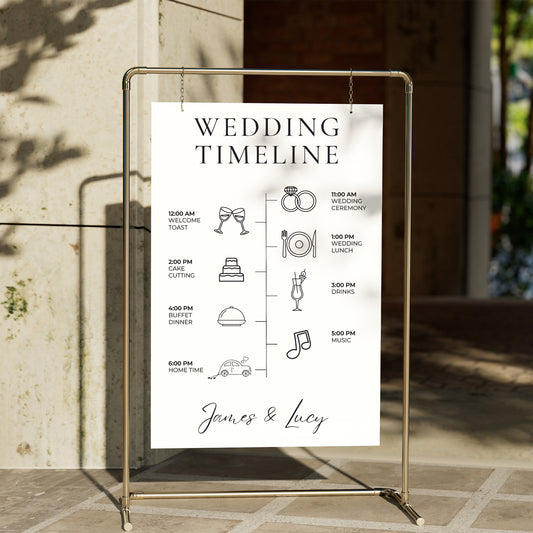 Wedding Event - Timeline Sticker: Custom Decor, Personalised Vinyl Decal For DIY Wedding, Wedding Sign, Order Of Events Sticker, Timeline