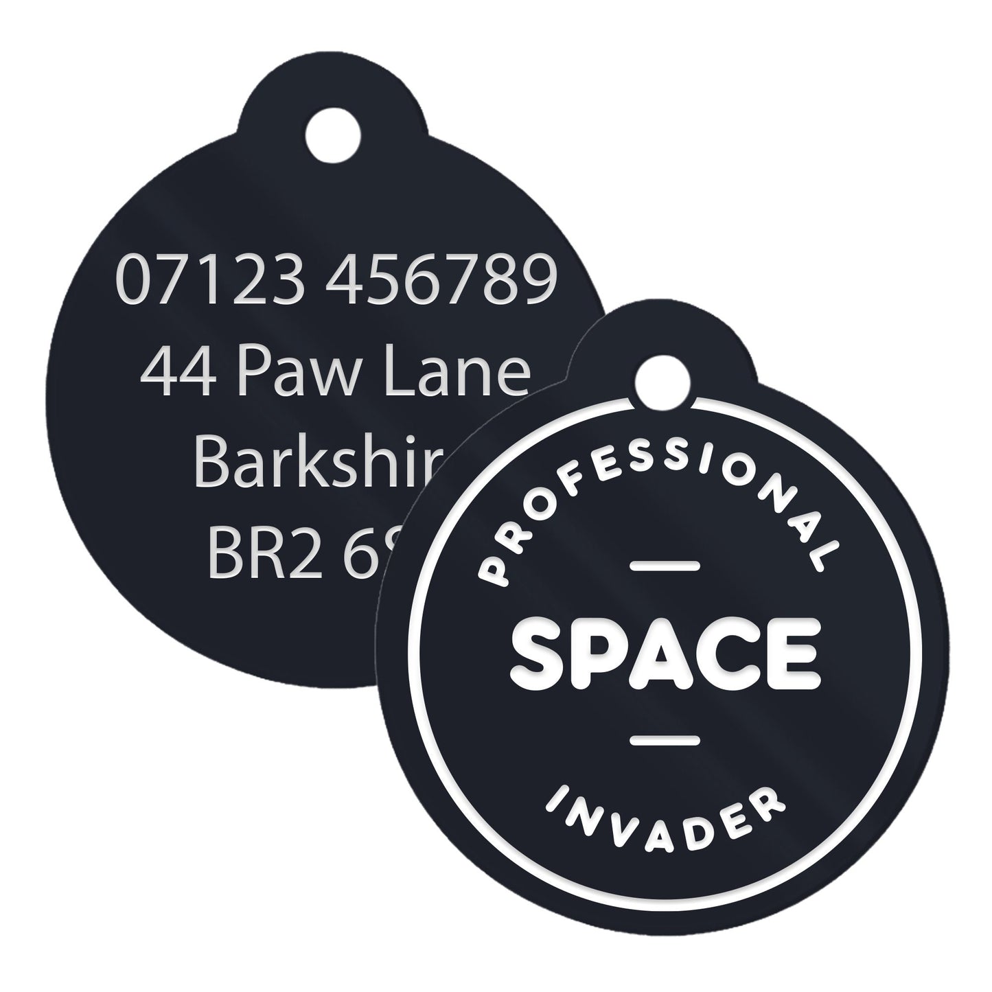 Professional Space Invader - Personalised Dog ID Tag: Custom Pet Safety Accessories, Cheeky Unique Gift For Dog, Hilariously Unique Pet ID