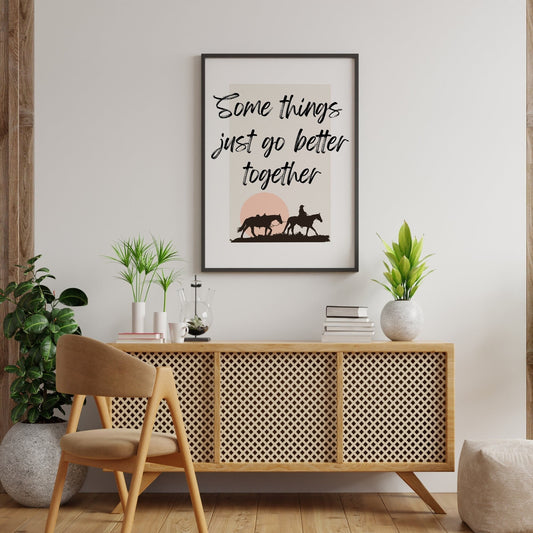 Better Together 01 Print: Luke Combs Inspired Quote Poster, Rustic Country Music Wall Art, Western-Themed Home Decor, Gift For Couples