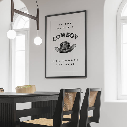 Cowboy The Best 01 Print: Zach Bryan Inspired Quote Poster, Rustic Country Music Wall Art, Western-Themed Home Decor, Gift For Country Lover