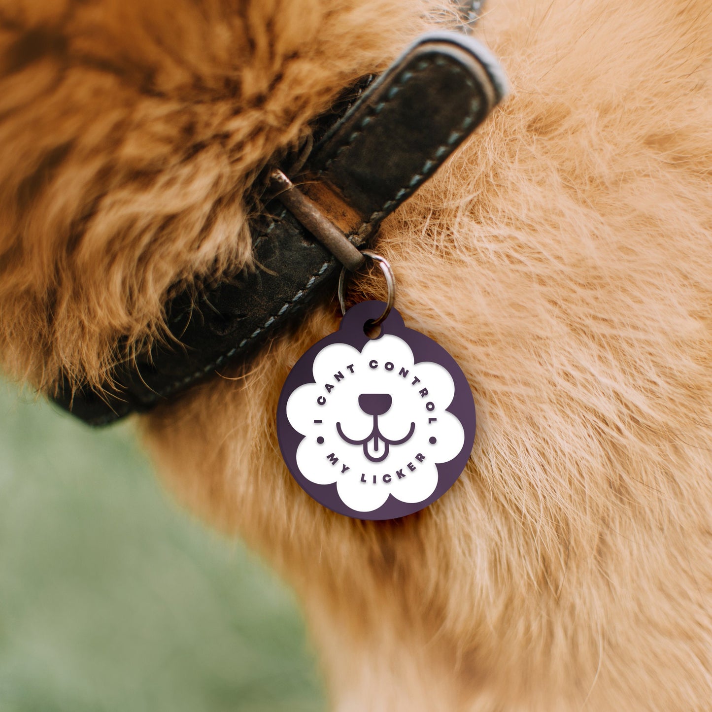 I Can't Control My Licker - Mouth, Personalised Dog Collar Tag: Funny Custom Pet Safety Accessories, New Pet Essentials, Unique Gift For Dog