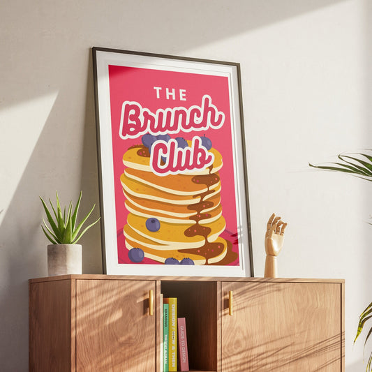 Brunch Club 04 Poster: Brunch Quote Print, Kitchen Decor, Trendy Home Decor, Food Lover Gift, Brunch Lover, Modern Wall Art, Cool Prints