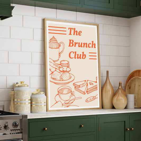 Brunch Club 05 Poster: Brunch Quote Print, Kitchen Decor, Trendy Home Decor, Food Lover Gift, Brunch Lover, Modern Wall Art, Cool Prints
