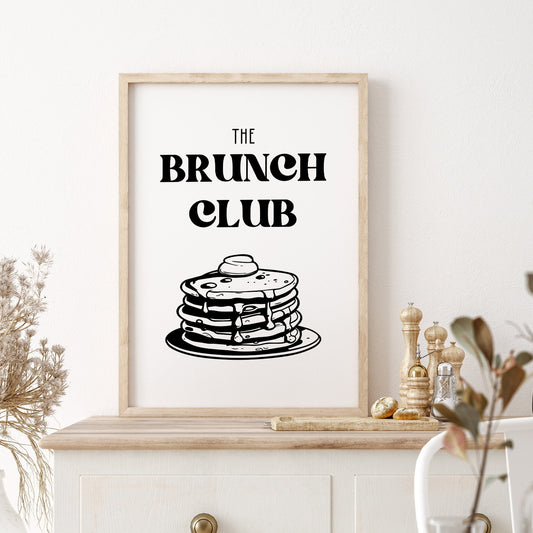 Brunch Club 06 Poster: Brunch Quote Print, Kitchen Decor, Trendy Home Decor, Food Lover Gift, Brunch Lover, Modern Wall Art, Cool Prints